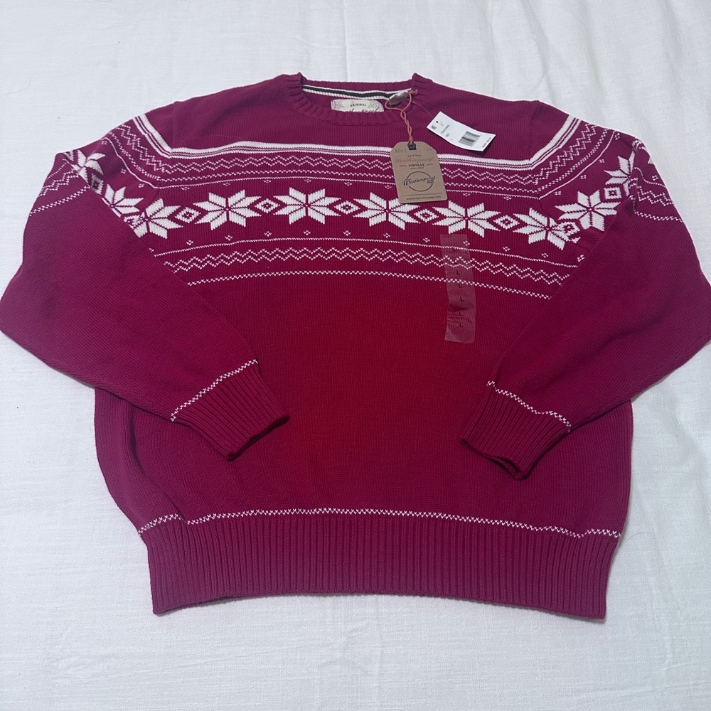 Holiday Red  Snowflake Sweater